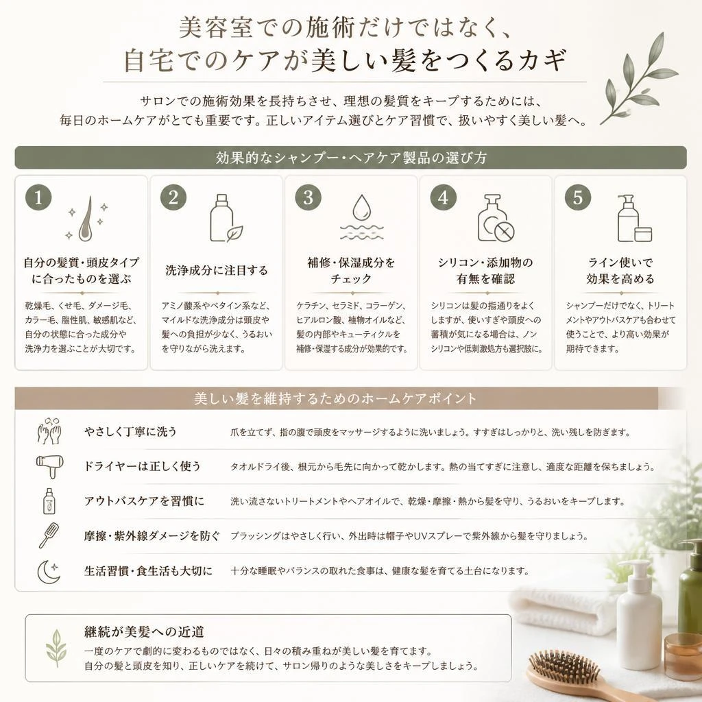 理想的な髪を手に入れるためのホームケア